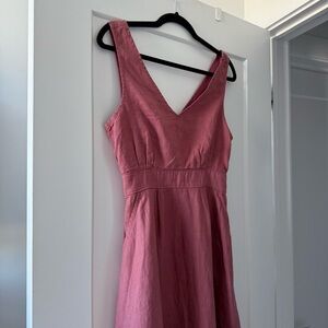 Cynthia Rowley dusty rose pink linen midi dress - size 6 (Medium)